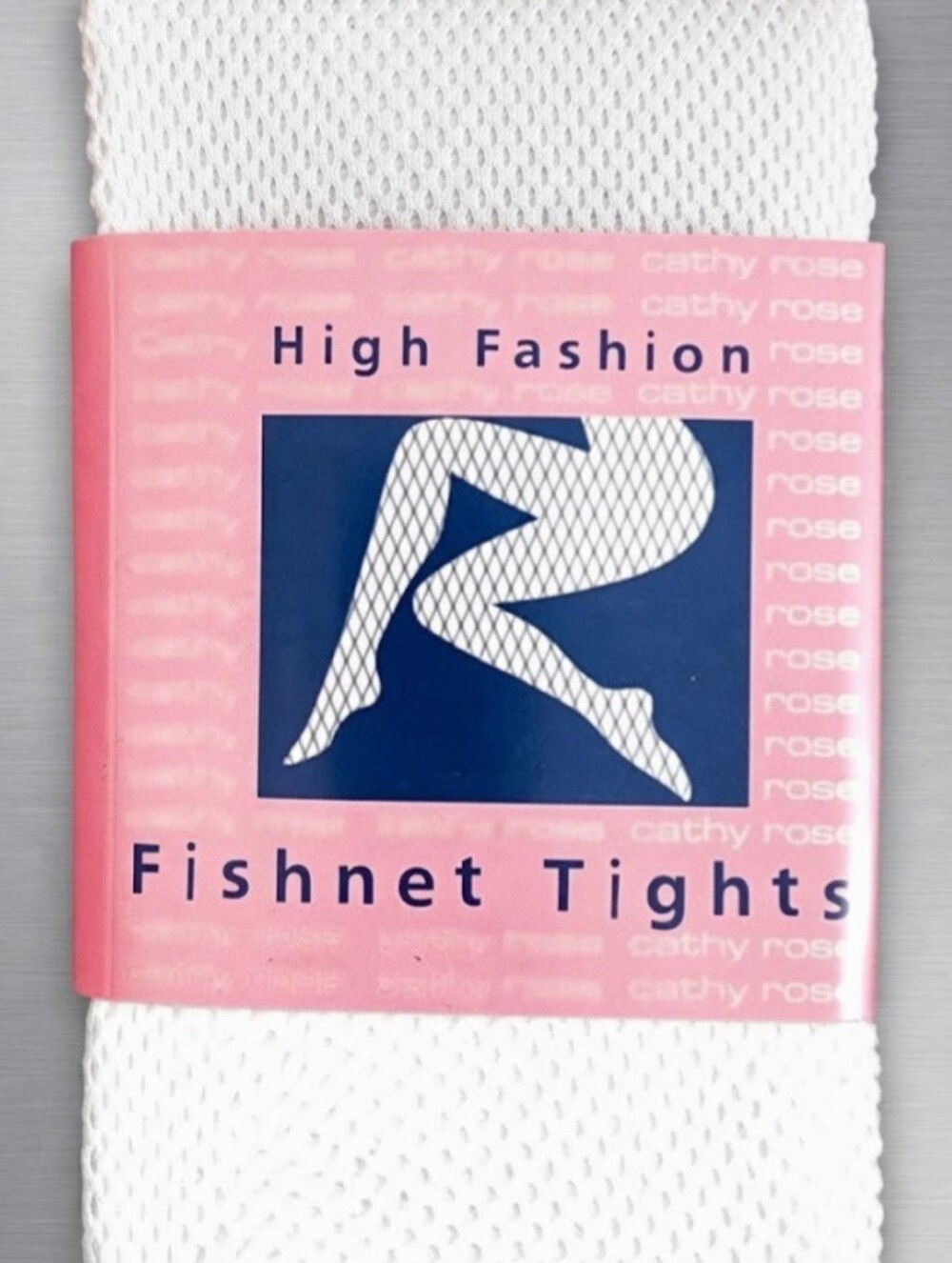 CATHY ROSE, White Fishnet Tights. Queen Size. Fits: 5'3"-5'11";150-225LBS